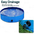  Zone Tech Foldable Pet Swimming Pool 38 Inch Blue Pet Pool With Drain Easy To Store Leakproof Tub For Indoor & Outdoor Great For Both Kids And Pets