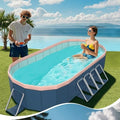  NAYSAYE Above Ground Pool PVC Folding Pool Strong Build Easy Setup For Outdoor Patio Garden Use, Blue And Gray, 80.71"*61.81"*19.69"
