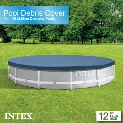  Intex 12 Foot By 30 Inch Framed Above Ground Swimming Pool With 42 Inch Tall Ladder, Maintenance Kit Vacuum Skimmer, And Secure Vinyl Pool Cover