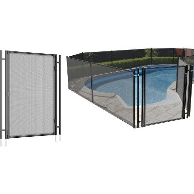  Inground Pool Fence Gate With Stainless Steel Lock, Durable 340 GMS Teslin PVC Mesh, Easy DIY Installation, Secure Barrier For Backyard Pools