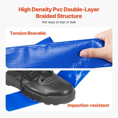  VEVOR Backwash Hose, 1.5 In X 50 Ft, Blue High Quality PVC Hose, With Clamps, Camlock, Aluminum Fittings, Fit Various Pumps, Blue