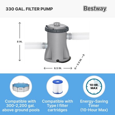 Bestway Steel Pro MAX Inch Round Metal Frame Above Ground Outdoor Backyard Swimming Pool Set With Filter Pump