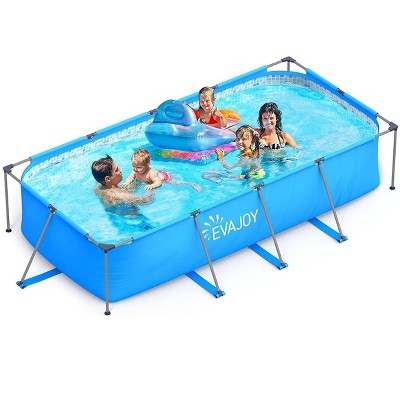  Evajoy EJ-HF047 Rectangular Metal Framed Swimming Pool Set 13ft X 7ft X 32in