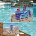  Swimline Hydro Tools Swimming Pool Mesh Bag Poolside Toy Organizer With Towel Hanger 37" - Blue