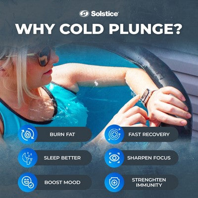  Solstice Original Inflatable 100 Gallon Cold Plunge Ice Bath Tub Standing Recovery Barrel Pod With Steps And Lid For Indoor Or Outdoor