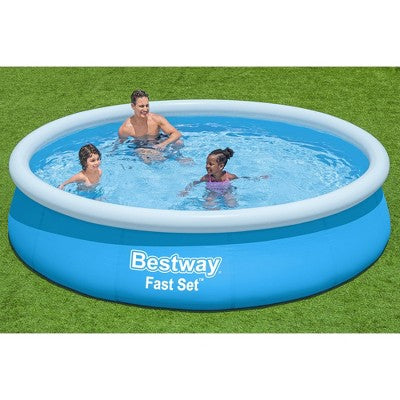  Bestway Fast Set – 12' Inflatable Round Pool With Filter Pump, Family Swimming