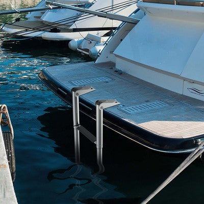  Costway 4-Step Telescoping Boat Ladder Folding Dock Ladder With Non-slip Steps