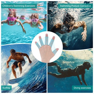  Unique Bargains Silicone Swimming Gloves Webbed Gloves Half-Finger Frog Type For Diving 4 Pairs