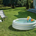  132 Gallon Layered Plaid Inflatable Kiddie Pool Green/Blue - Hearth & Hand™ With Magnolia