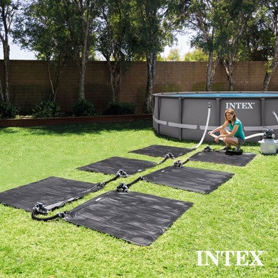 Intex Solar Mat Water Heater - Black Bundled W/ Wall-Mounted Automatic Skimmer