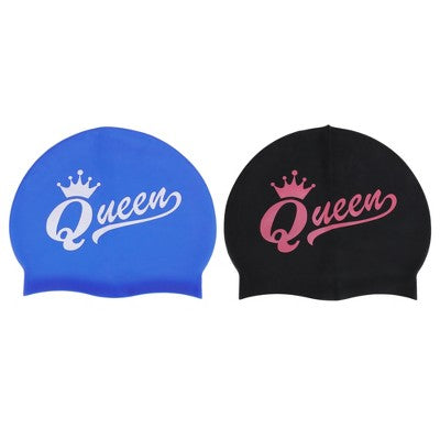  Unique Bargains Durable Silicone Waterproof Swim Cap 2 Pcs