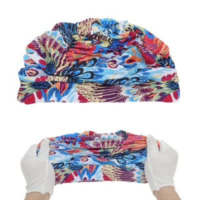  Unique Bargains Nylon Peacock Pattern Swimming Cap Assorted Color 1 Pc