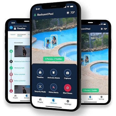  PoolScout: Pro Pool Security Camera & Alarm, Wired, Drowning Alert System