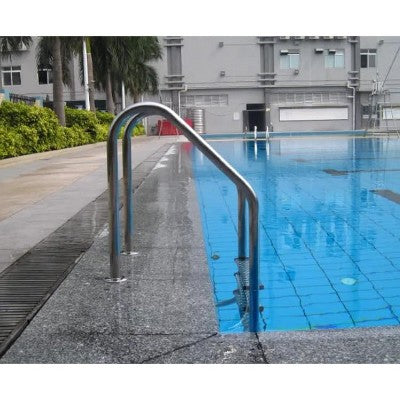  Poolzilla Three Tread Salt Ladder - Deck Mounted Stainless Steel Entry And Exit System, With Pre-Drilled Flange-Style End And Stainless Steel Steps