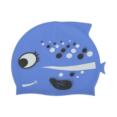  Unique Bargains Kid's Silicone Polka Dot Fish Swim Cap 1 Pc