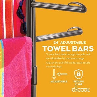  O2COOL Pool & Spa Valet, Adjustable Outdoor Pool & Patio Towel Holder