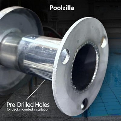  Poolzilla Three Tread Salt Ladder - Deck Mounted Stainless Steel Entry And Exit System, With Pre-Drilled Flange-Style End And Stainless Steel Steps