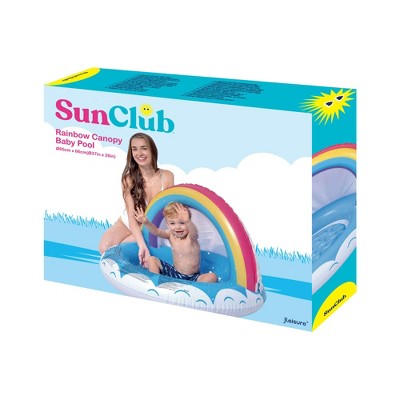  Pool Central 37" Inflatable Rainbow Canopy Baby Swimming Pool