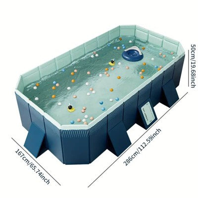  ORRD 3.0m PVC Folding Pool, Non-Inflatable Outdoor Swimming Pool For Summer Bathing & Cooling, Patio, Beach, Garden Use