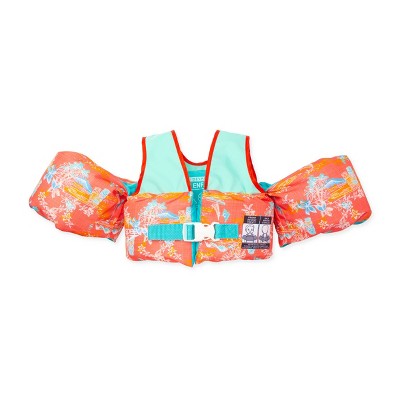  Speedo Splash Jammer - Coral/Teal: Youth Life Vest, 33-55 Lbs, Buckle Closure
