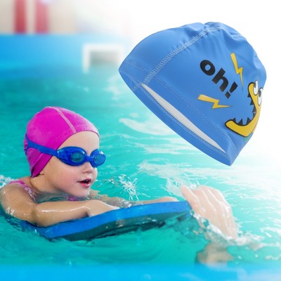 Unique Bargains Kid's Knitted PU Letter Swim Cap 1 Pc