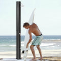  Costway 9.3 Gallon Outdoor Solar Heating Shower 7.2Ft Adjustable Shower Head W/Base