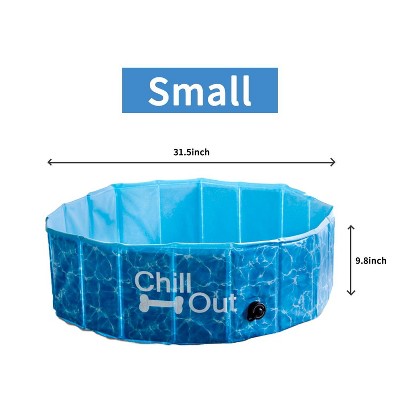 All For Paws Allforpaws Foldable Dog Pool, Dog Swimming Pool For Outdoor Summer , Blue