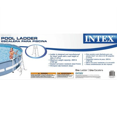  Intex Steel Frame Pool Ladder For 42” Wall Height Pools & 15’ Round Pool Cover