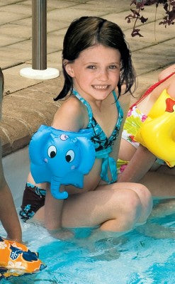  Swim Central Set Of 2 Inflatable Blue Elephant Animal Fun Swimming Pool Arm Floats For Kids, 7.5-Inch