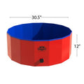  Dog Pool - Portable, Foldable 30.5-Inch Doggie Pool With Drain And Carry Bag - Pet Swimming Pool For Bathing Or Play By PETMAKER (Red)