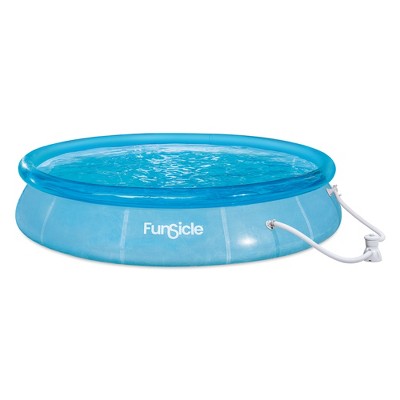  Funsicle 36 Inch SureStep 3-Stair Swimming Pool Ladder With 12' X 30" QuickSet Inflatable Ring Top Outdoor Above Ground Pool And Pump