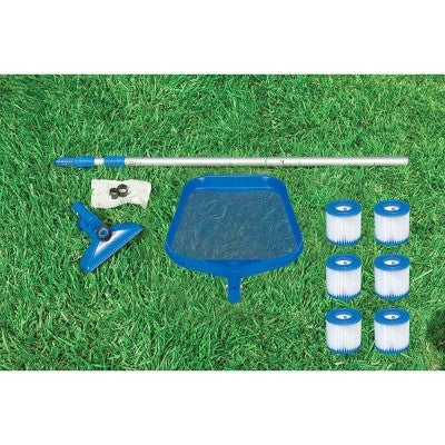  Intex Cleaning Maintenance Swimming Pool Kit With Vacuum, Pole, And Filters