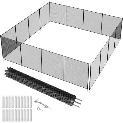  Temporary Pool Safety Fence – No-Drill Plastic Mesh Barrier For Inground/Above Ground Pools, Removable With Stainless Steel Legs