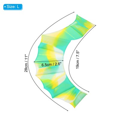  Unique Bargains Silicone Resistance Lightweight Aquatic Webbed Finger Frog Swimming Fins 3 Pairs