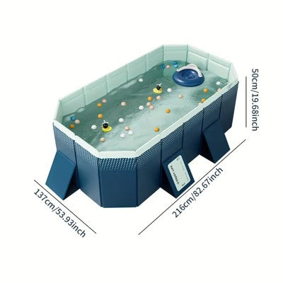  ORRD 2.1m PVC Folding Pool For Outdoor, Non-Inflatable Summer Bathing & Cooling Pool For Patio, Garden, Beach, 1200L Capacity
