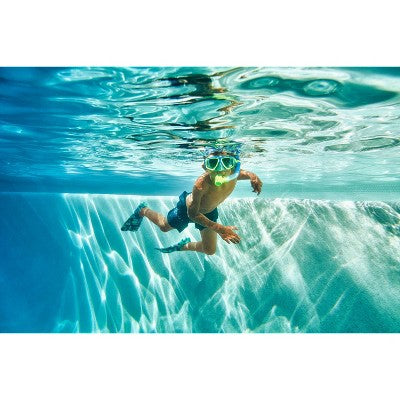  Speedo Junior Reefscout Mask & Snorkel Set - Blue/Green: Ages 6-14, Polycarbonate