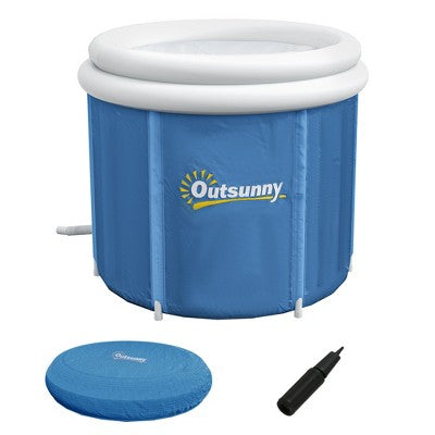 OUTSUNNY Portable Ice Bath Tub, Outdoor Cold Plunge Tub With Thermo Lid, Cover And Carry Bag, For Athletes Recovery And Cold Water Therapy