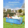  Evajoy 85in X 23in X 59in Metal Frame Rectangular Swimming Pool Set