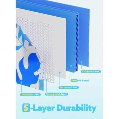  Joyfy 48/63" Foldable Dog Pet Pool, Portable Thick PVC Kiddie Pool, Kiddie Bathing Tub Indoor Outdoor With Drain For Pets And Backyard Play With Kids