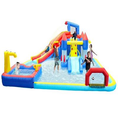  NAYSAYE Above Ground Pool Inflatable Water Park Slide Bounce House Multi Activity For Garden Fun, Multicolor, 17.9"*17.70"*33.40"