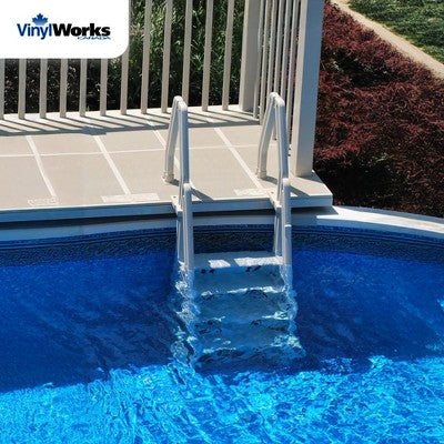  Vinyl Works IN Deluxe 32 Inch Adjustable In Step Above Ground Pool Ladder