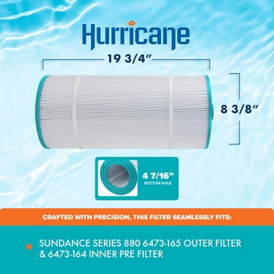  Hurricane HF-OUT19-01 Advanced Spa Filter Cartridge Outer Filter Replacement For Sundance Series 880 6473-165