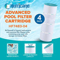  Hurricane 12 Pack HF7483-04 Advanced Pool Filter Cartridge For PA81-4-M, Unicel C-7483, Filbur FC-1225, SwimClear, Super-Star-Clear