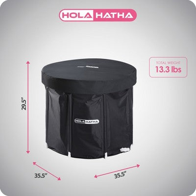  HolaHatha 120 Gal Ice Bath Tub, Portable Cold Water Plunge Recovery Tub W/ Lid Cover