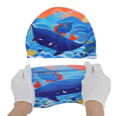 Unique Bargains Kid's Polyester Cartoon Whale Swim Cap 1 Pc