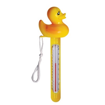  Swim Central 8.5" Yellow Duck Floating Swimming Pool Thermometer With Cord