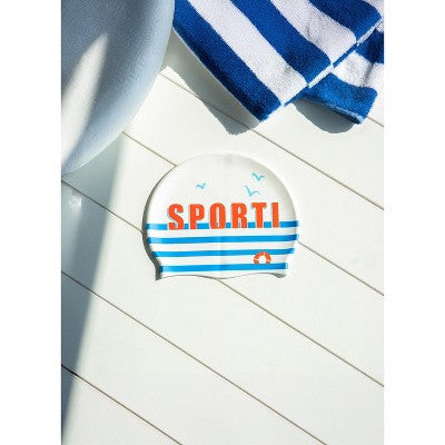  Sporti X Emma Weyant French Stripe Silicone Swim Cap