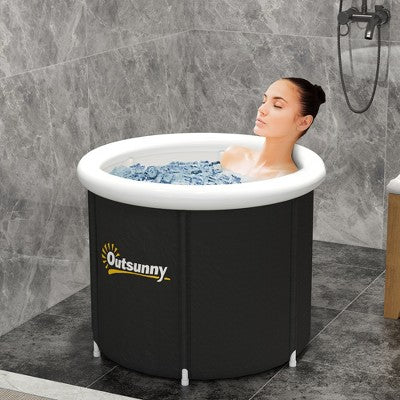 OUTSUNNY Portable Ice Bath Tub, Outdoor Cold Plunge Tub With Thermo Lid, Cover And Carry Bag, For Athletes Recovery And Cold Water Therapy