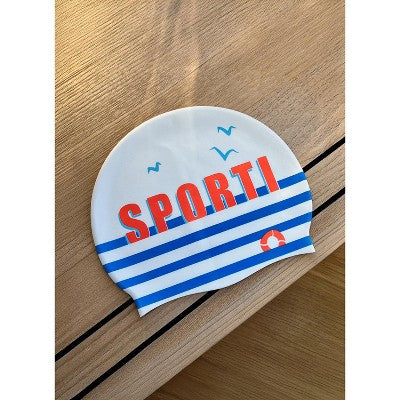  Sporti X Emma Weyant French Stripe Silicone Swim Cap