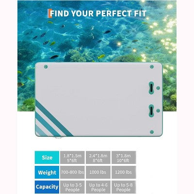  Inflatable Floating Dock, Swim Platform Thick Lake Floats, Non-Slip Air Dock Platform With Portable Bag, Floating Platform Island For Pool Beach